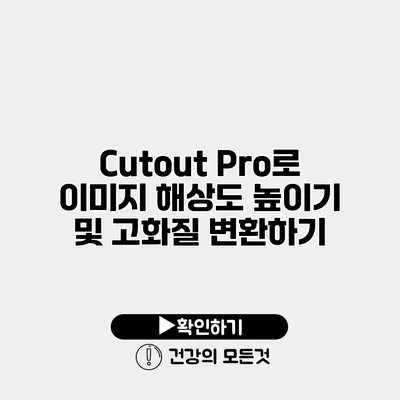 Cutout Pro로 이미지 해상도 높이기 및 고화질 변환하기