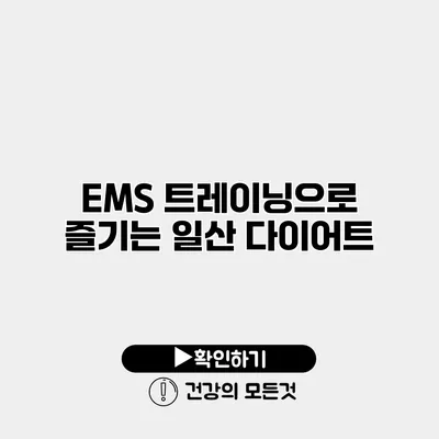 EMS 트레이닝으로 즐기는 일산 다이어트