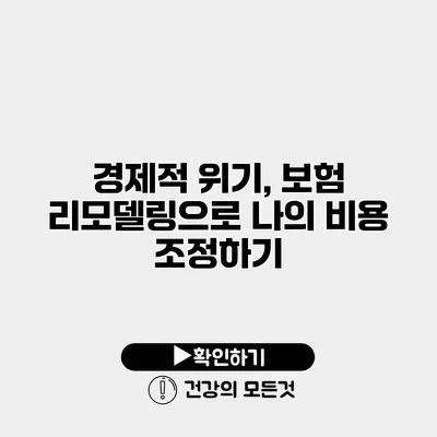 경제적 위기, 보험 리모델링으로 나의 비용 조정하기