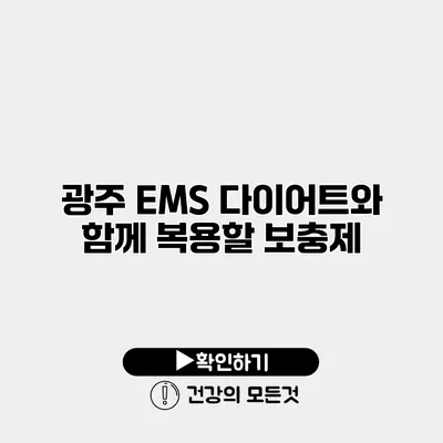 광주 EMS 다이어트와 함께 복용할 보충제
