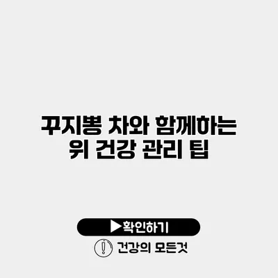 꾸지뽕 차와 함께하는 위 건강 관리 팁