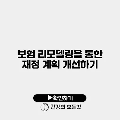보험 리모델링을 통한 재정 계획 개선하기