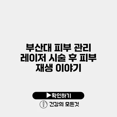 부산대 피부 관리 레이저 시술 후 피부 재생 이야기