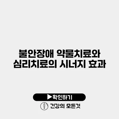 불안장애 약물치료와 심리치료의 시너지 효과