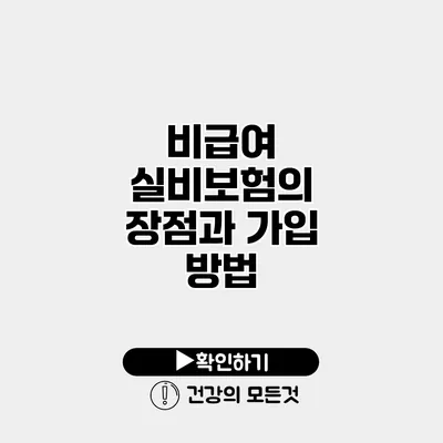 비급여 실비보험의 장점과 가입 방법