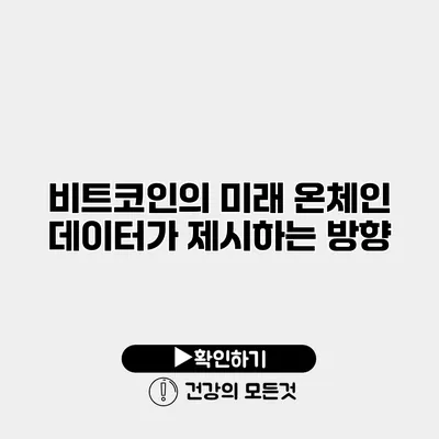 비트코인의 미래 온체인 데이터가 제시하는 방향