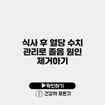 식사 후 혈당 수치 관리로 졸음 원인 제거하기