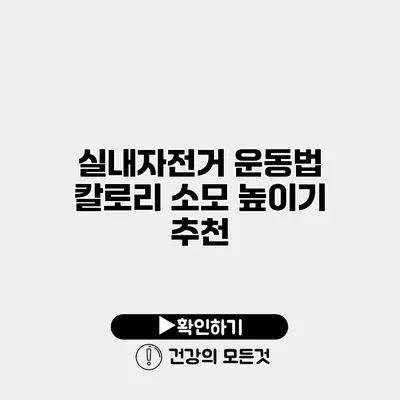 실내자전거 운동법 칼로리 소모 높이기 추천