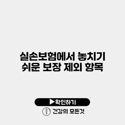 실손보험에서 놓치기 쉬운 보장 제외 항목