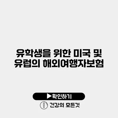 유학생을 위한 미국 및 유럽의 해외여행자보험