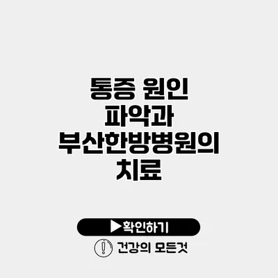 통증 원인 파악과 부산한방병원의 치료