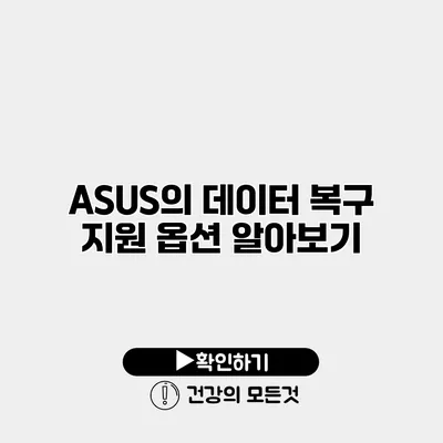 ASUS의 데이터 복구 지원 옵션 알아보기