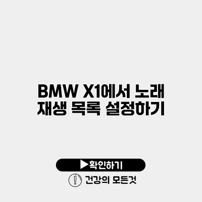 BMW X1에서 노래 재생 목록 설정하기