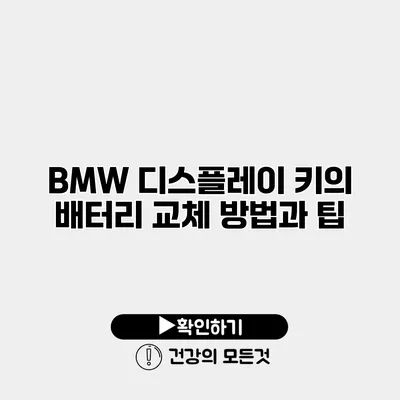 BMW 디스플레이 키의 배터리 교체 방법과 팁