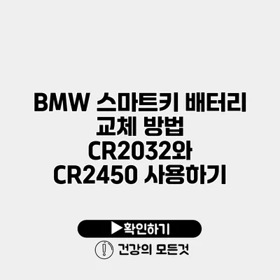 BMW 스마트키 배터리 교체 방법 CR2032와 CR2450 사용하기