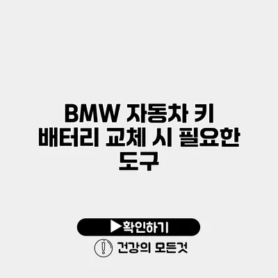 BMW 자동차 키 배터리 교체 시 필요한 도구