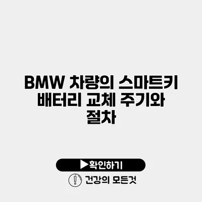 BMW 차량의 스마트키 배터리 교체 주기와 절차