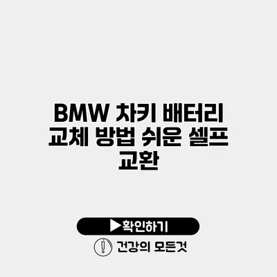 BMW 차키 배터리 교체 방법 쉬운 셀프 교환