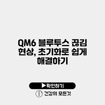 QM6 블루투스 끊김 현상, 초기화로 쉽게 해결하기