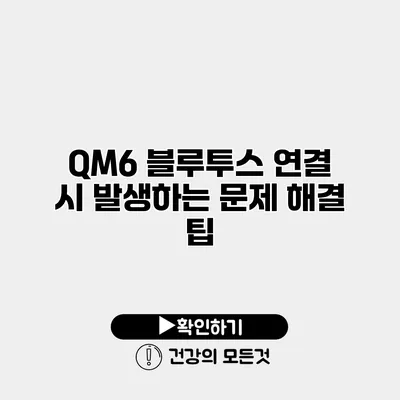QM6 블루투스 연결 시 발생하는 문제 해결 팁