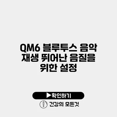 QM6 블루투스 음악 재생 뛰어난 음질을 위한 설정