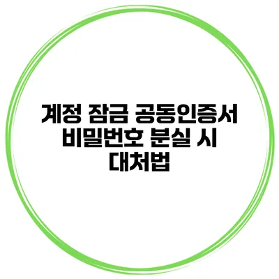 계정 잠금? 공동인증서 비밀번호 분실 시 대처법