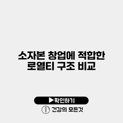 소자본 창업에 적합한 로열티 구조 비교