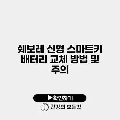 쉐보레 신형 스마트키 배터리 교체 방법 및 주의