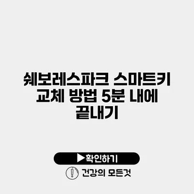 쉐보레스파크 스마트키 교체 방법 5분 내에 끝내기