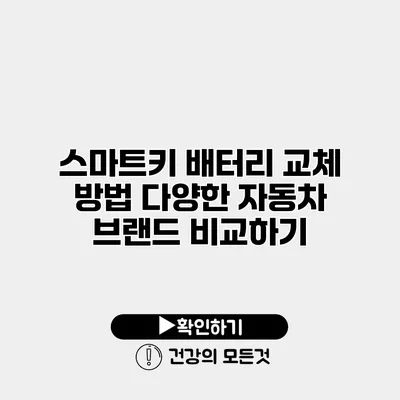 스마트키 배터리 교체 방법 다양한 자동차 브랜드 비교하기