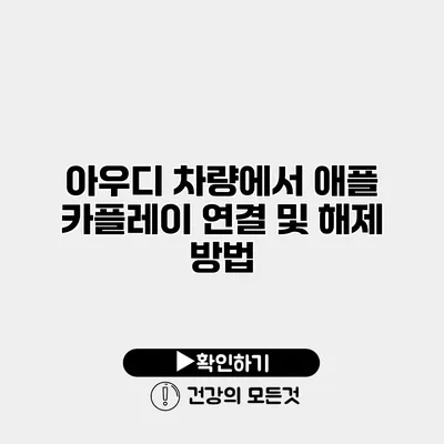 아우디 차량에서 애플 카플레이 연결 및 해제 방법