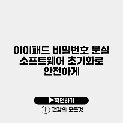 아이패드 비밀번호 분실 소프트웨어 초기화로 안전하게