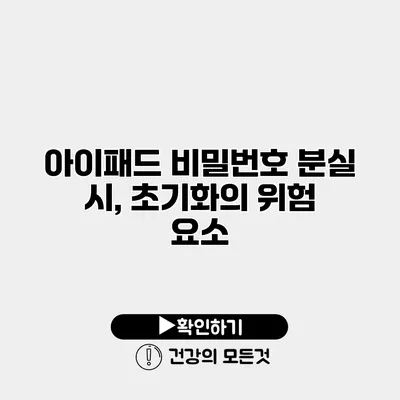 아이패드 비밀번호 분실 시, 초기화의 위험 요소
