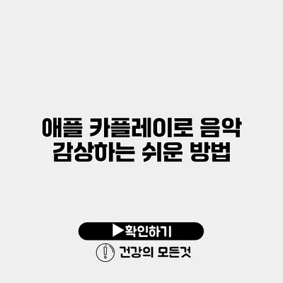 애플 카플레이로 음악 감상하는 쉬운 방법