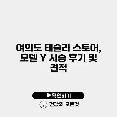 여의도 테슬라 스토어, 모델 Y 시승 후기 및 견적