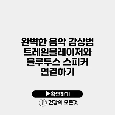 완벽한 음악 감상법 트레일블레이저와 블루투스 스피커 연결하기