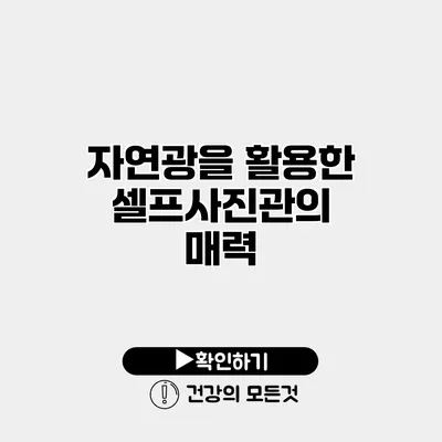 자연광을 활용한 셀프사진관의 매력