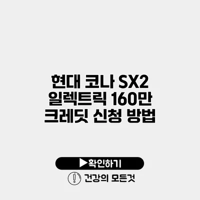 현대 코나 SX2 일렉트릭 160만 크레딧 신청 방법