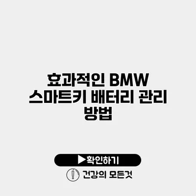 효과적인 BMW 스마트키 배터리 관리 방법